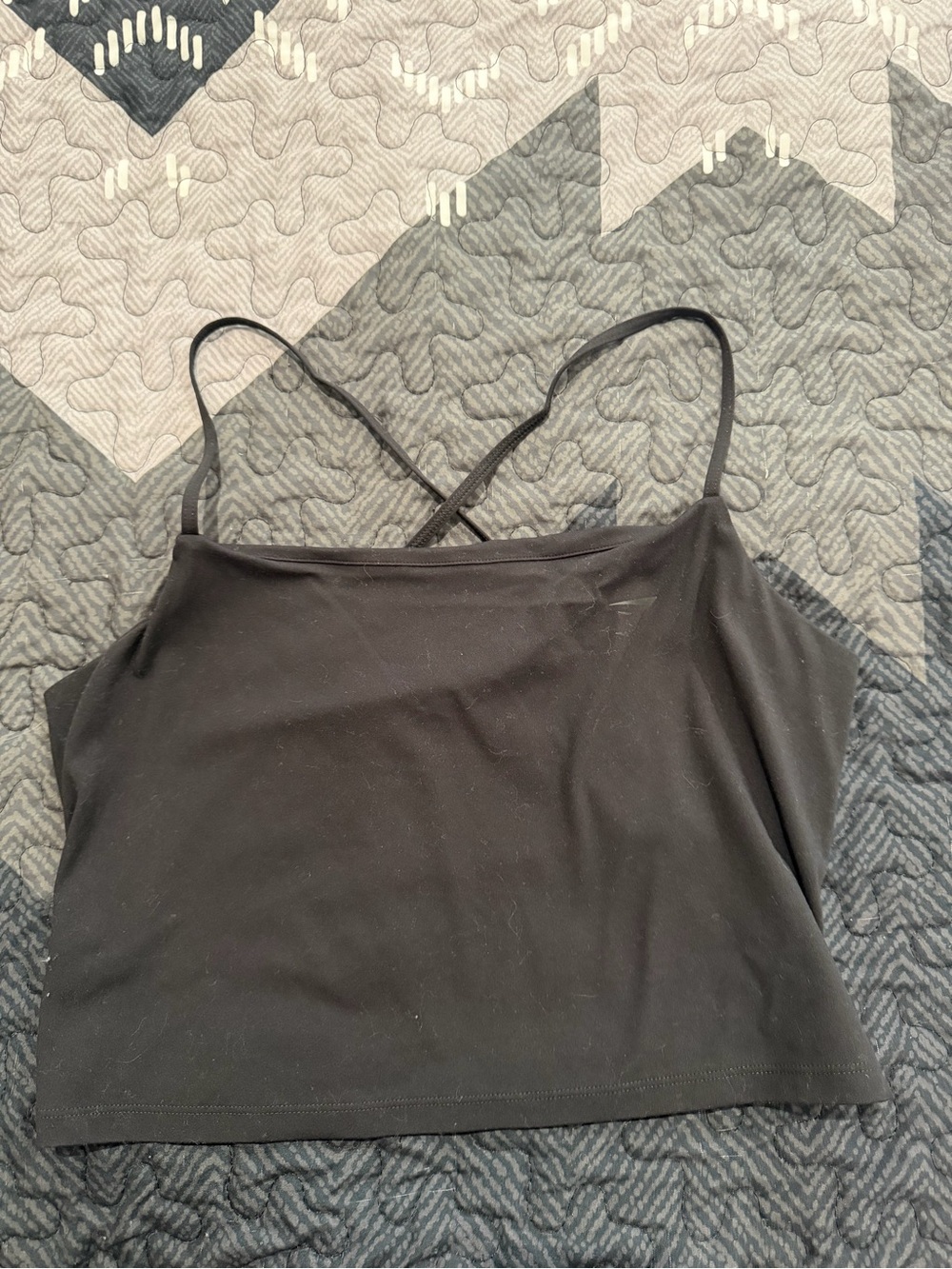 Gymshark Black Cross-Back Cropped Tank